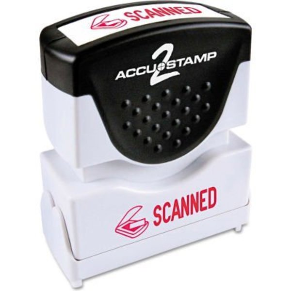 Cosco Accustamp2 Shutter Stamp with Microban, Red, SCANNED, 1 5/8 x 1/2 35605